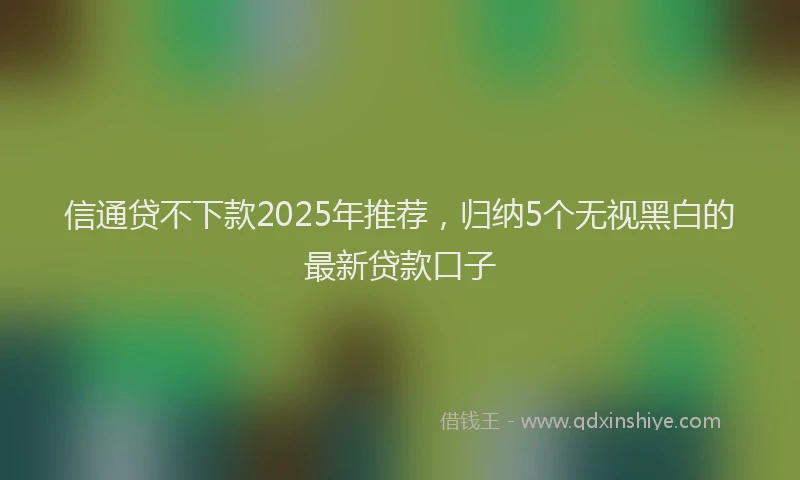 信通贷不下款2025年推荐，归纳5个无视黑白的最新贷款口子