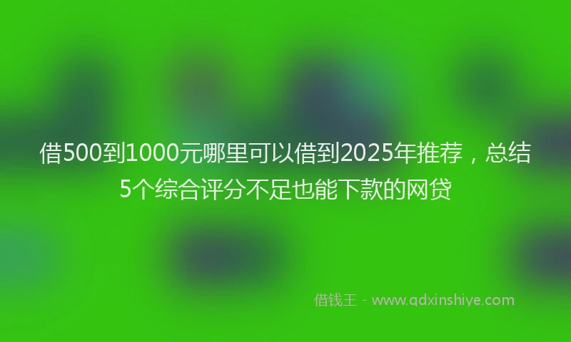借500到1000元哪里可以借到2025年推荐，总结5个综合评分不足也能下款的网贷