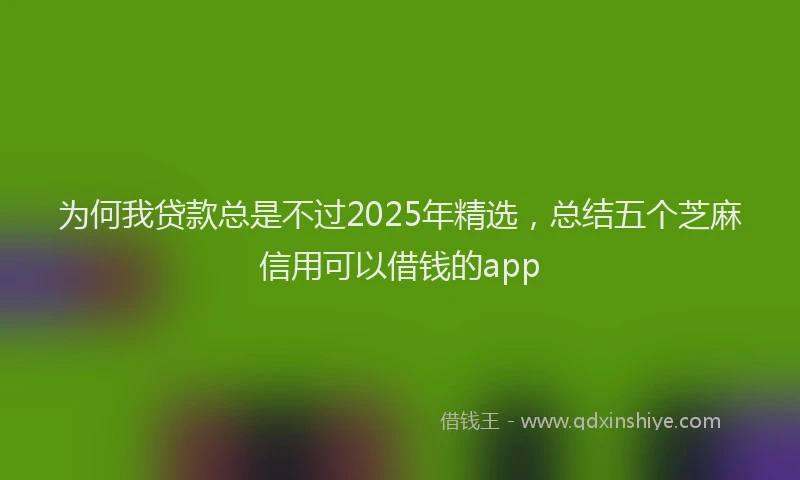 为何我贷款总是不过2025年精选，总结五个芝麻信用可以借钱的app