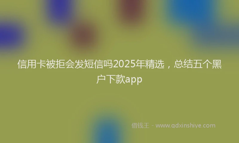 信用卡被拒会发短信吗2025年精选，总结五个黑户下款app