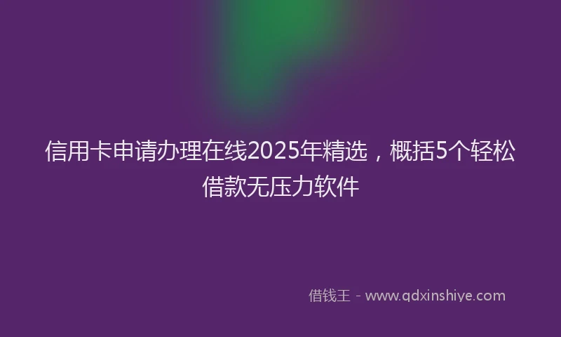 信用卡申请办理在线2025年精选，概括5个轻松借款无压力软件