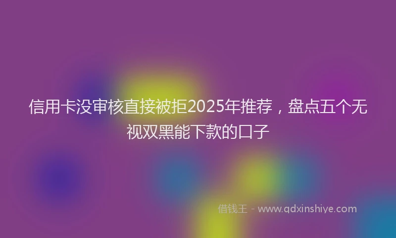 信用卡没审核直接被拒2025年推荐，盘点五个无视双黑能下款的口子