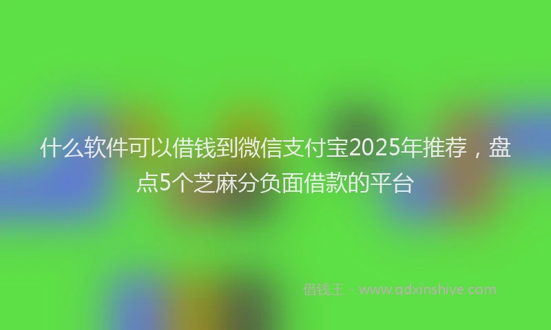 什么软件可以借钱到微信支付宝2025年推荐，盘点5个芝麻分负面借款的平台