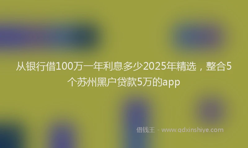 从银行借100万一年利息多少2025年精选，整合5个苏州黑户贷款5万的app