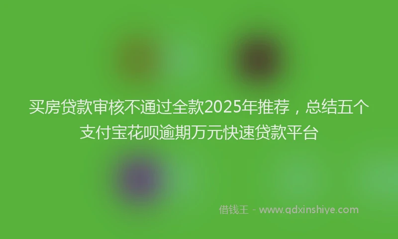买房贷款审核不通过全款2025年推荐，总结五个支付宝花呗逾期万元快速贷款平台