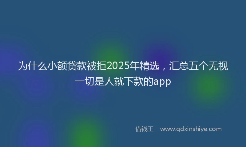 为什么小额贷款被拒2025年精选，汇总五个无视一切是人就下款的app