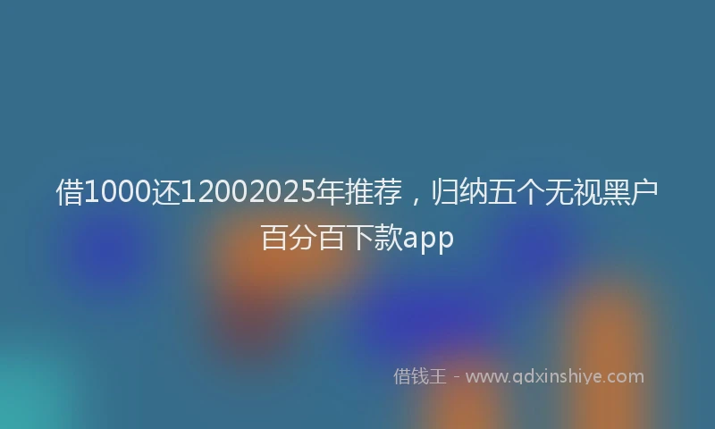 借1000还12002025年推荐，归纳五个无视黑户百分百下款app