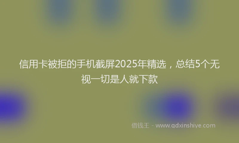 信用卡被拒的手机截屏2025年精选，总结5个无视一切是人就下款