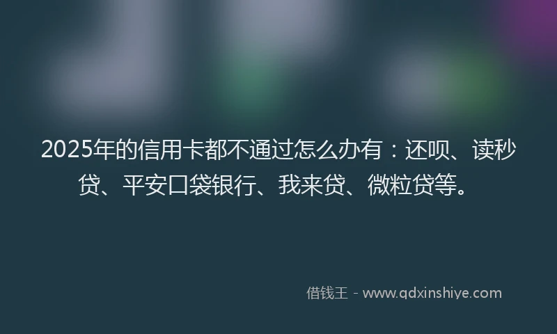 2025年的信用卡都不通过怎么办有：还呗、读秒贷、平安口袋银行、我来贷、微粒贷等。