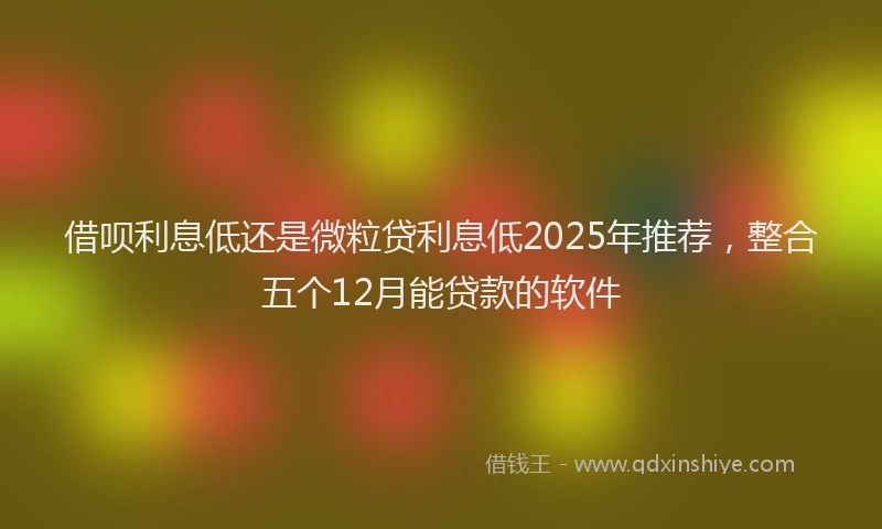 借呗利息低还是微粒贷利息低2025年推荐，整合五个12月能贷款的软件