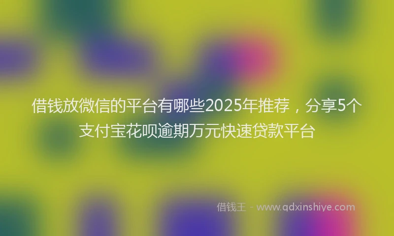 借钱放微信的平台有哪些2025年推荐，分享5个支付宝花呗逾期万元快速贷款平台