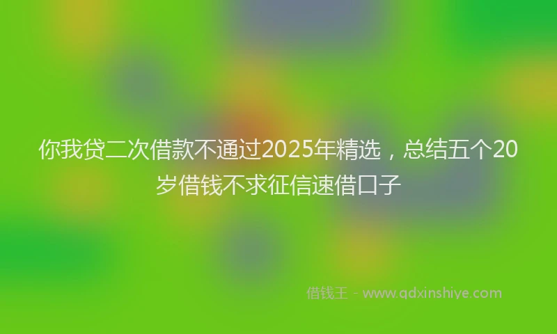 你我贷二次借款不通过2025年精选，总结五个20岁借钱不求征信速借口子