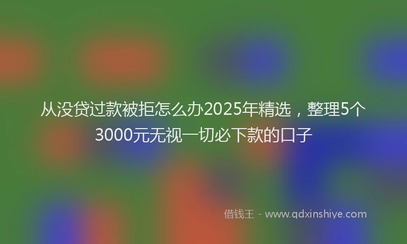 从没贷过款被拒怎么办2025年精选，整理5个3000元无视一切必下款的口子