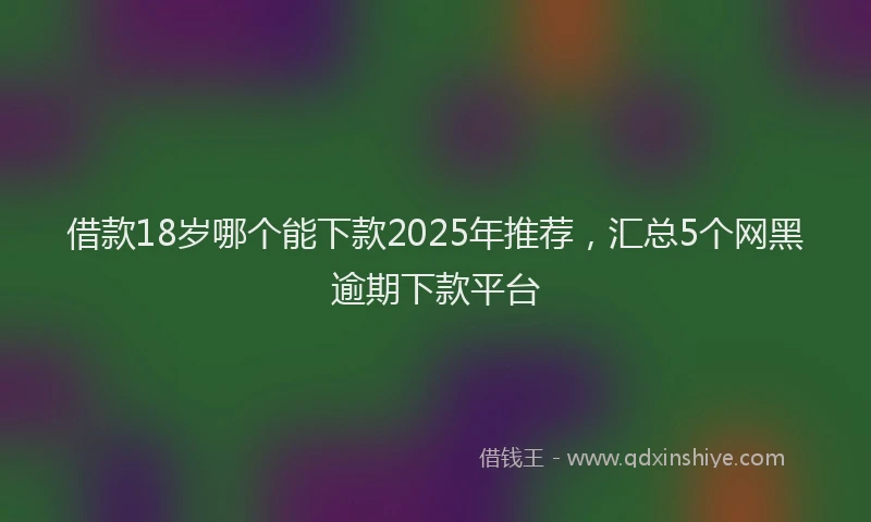 借款18岁哪个能下款2025年推荐，汇总5个网黑逾期下款平台