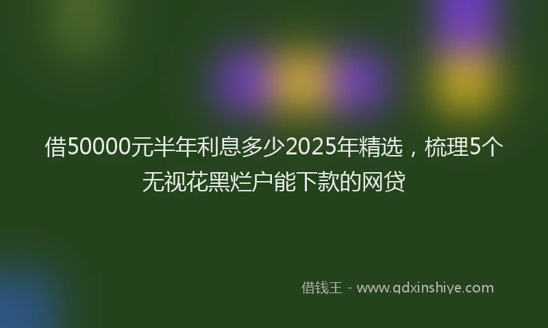 借50000元半年利息多少2025年精选，梳理5个无视花黑烂户能下款的网贷