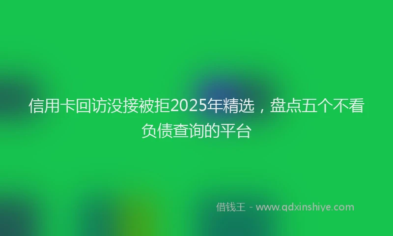 信用卡回访没接被拒2025年精选，盘点五个不看负债查询的平台