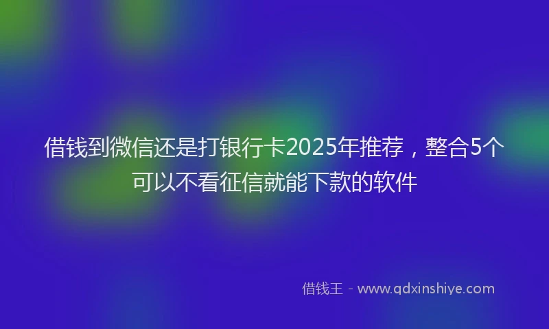 借钱到微信还是打银行卡2025年推荐，整合5个可以不看征信就能下款的软件