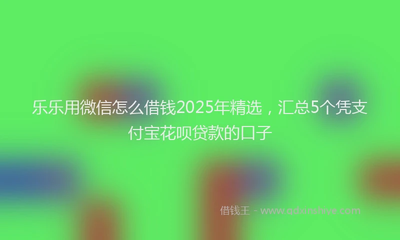 乐乐用微信怎么借钱2025年精选，汇总5个凭支付宝花呗贷款的口子