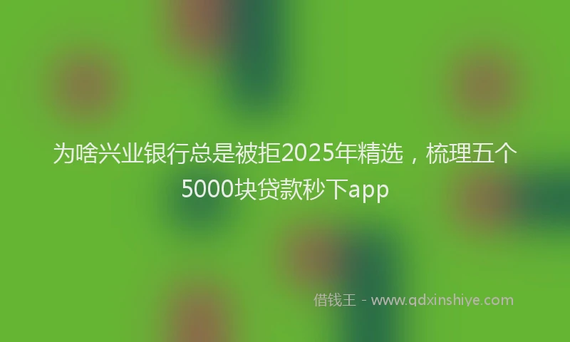 为啥兴业银行总是被拒2025年精选，梳理五个5000块贷款秒下app