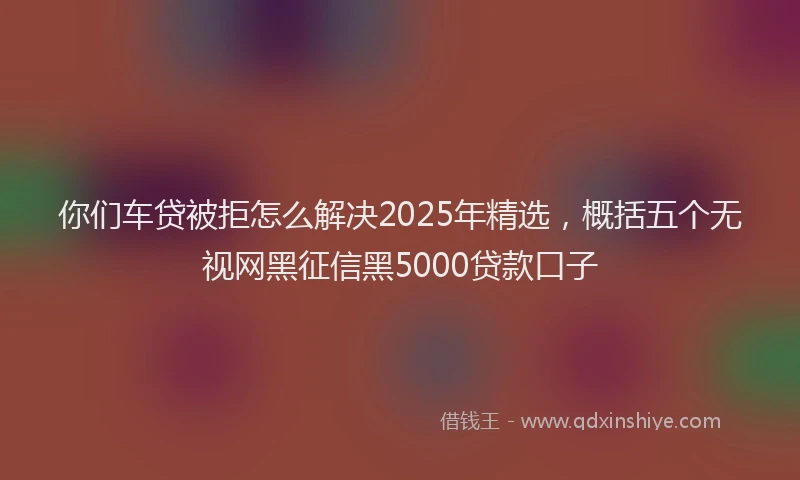 你们车贷被拒怎么解决2025年精选，概括五个无视网黑征信黑5000贷款口子