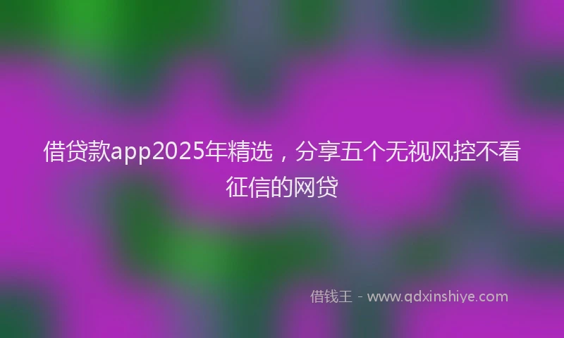 借贷款app2025年精选，分享五个无视风控不看征信的网贷