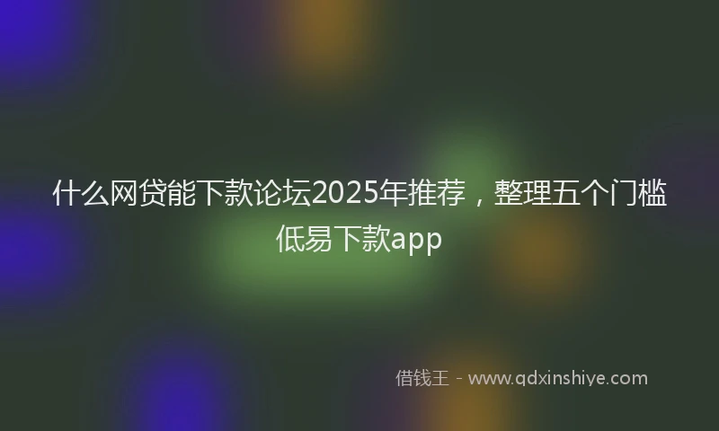 什么网贷能下款论坛2025年推荐，整理五个门槛低易下款app