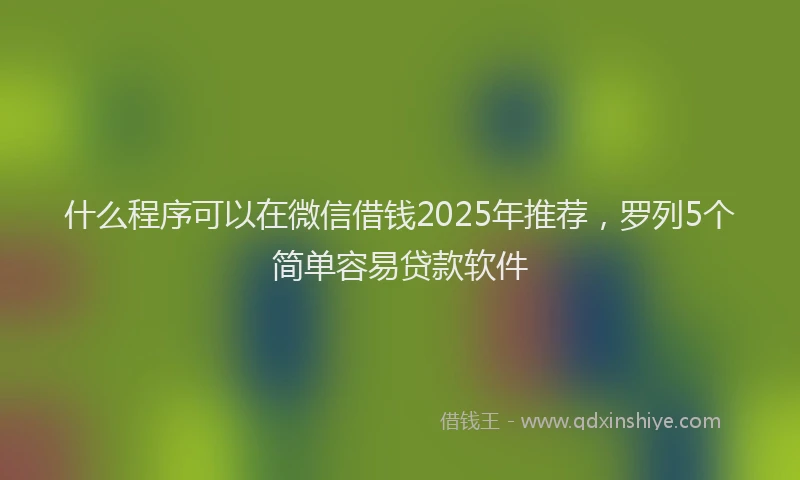 什么程序可以在微信借钱2025年推荐，罗列5个简单容易贷款软件