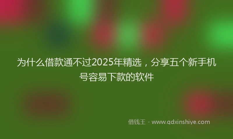 为什么借款通不过2025年精选，分享五个新手机号容易下款的软件