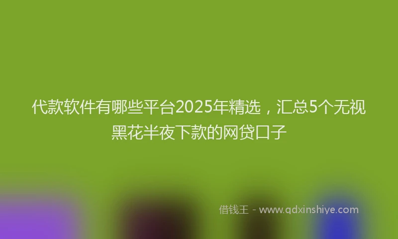 代款软件有哪些平台2025年精选，汇总5个无视黑花半夜下款的网贷口子