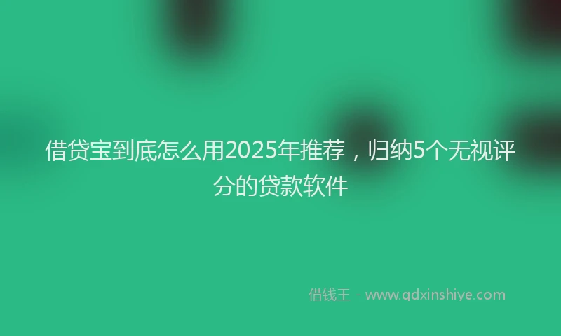 借贷宝到底怎么用2025年推荐，归纳5个无视评分的贷款软件