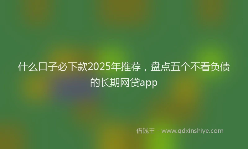 什么口子必下款2025年推荐，盘点五个不看负债的长期网贷app