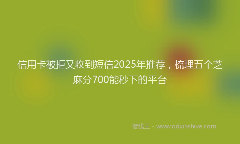 信用卡被拒又收到短信2025年推荐，梳理五个芝麻分700能秒下的平台