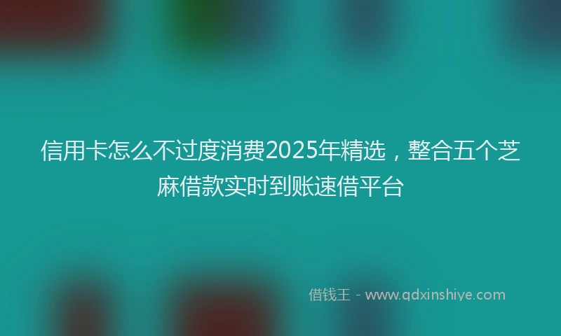信用卡怎么不过度消费2025年精选，整合五个芝麻借款实时到账速借平台