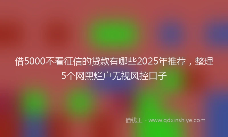 借5000不看征信的贷款有哪些2025年推荐，整理5个网黑烂户无视风控口子