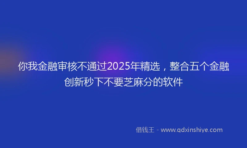 你我金融审核不通过2025年精选，整合五个金融创新秒下不要芝麻分的软件