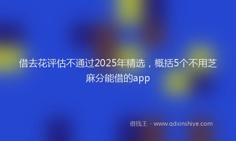 借去花评估不通过2025年精选，概括5个不用芝麻分能借的app