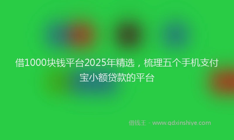 借1000块钱平台2025年精选，梳理五个手机支付宝小额贷款的平台