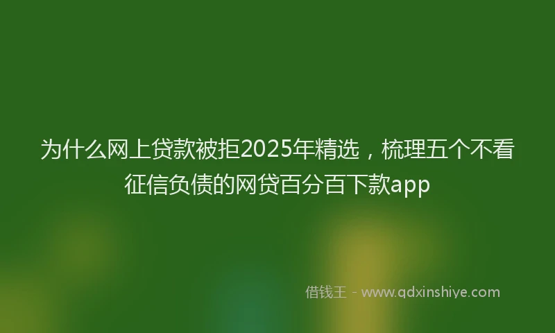 为什么网上贷款被拒2025年精选，梳理五个不看征信负债的网贷百分百下款app