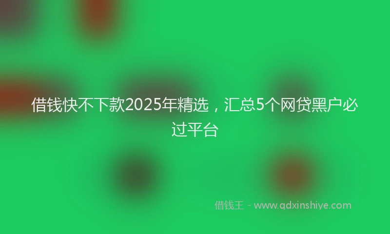 借钱快不下款2025年精选，汇总5个网贷黑户必过平台