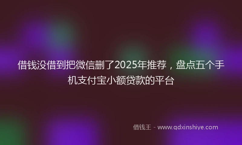 借钱没借到把微信删了2025年推荐，盘点五个手机支付宝小额贷款的平台