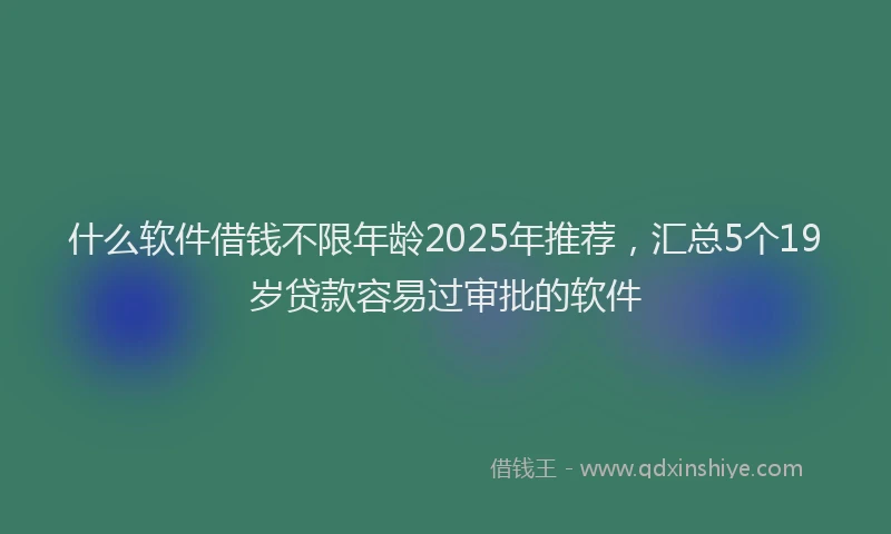 什么软件借钱不限年龄2025年推荐，汇总5个19岁贷款容易过审批的软件