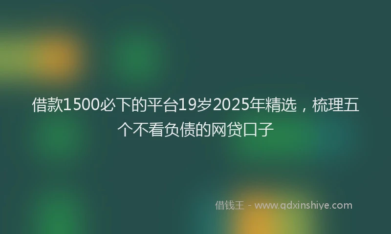 借款1500必下的平台19岁2025年精选，梳理五个不看负债的网贷口子