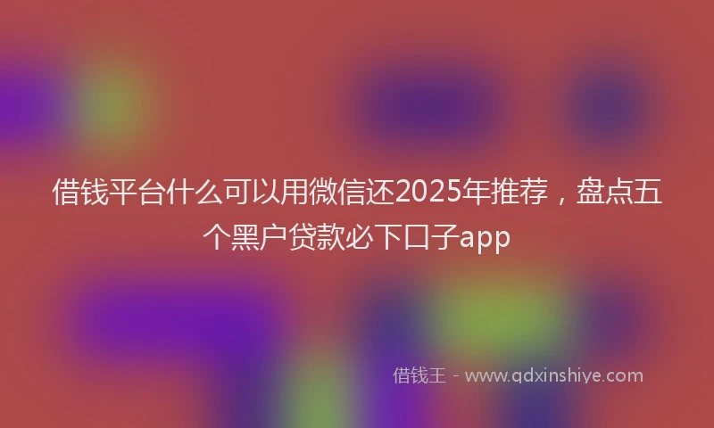 借钱平台什么可以用微信还2025年推荐，盘点五个黑户贷款必下口子app