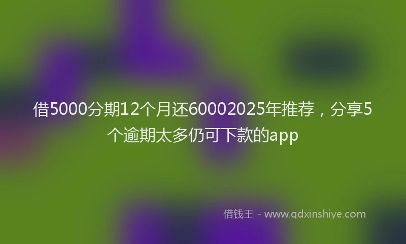 借5000分期12个月还60002025年推荐，分享5个逾期太多仍可下款的app
