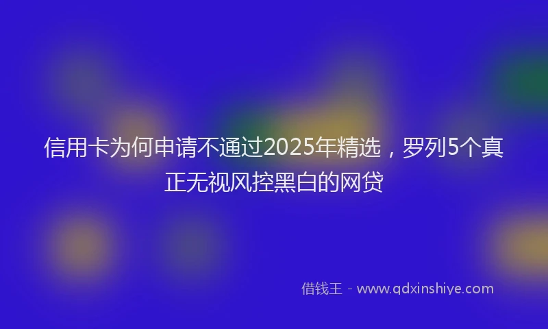 信用卡为何申请不通过2025年精选，罗列5个真正无视风控黑白的网贷