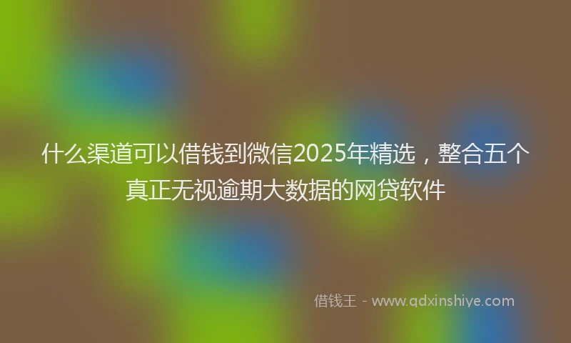 什么渠道可以借钱到微信2025年精选，整合五个真正无视逾期大数据的网贷软件