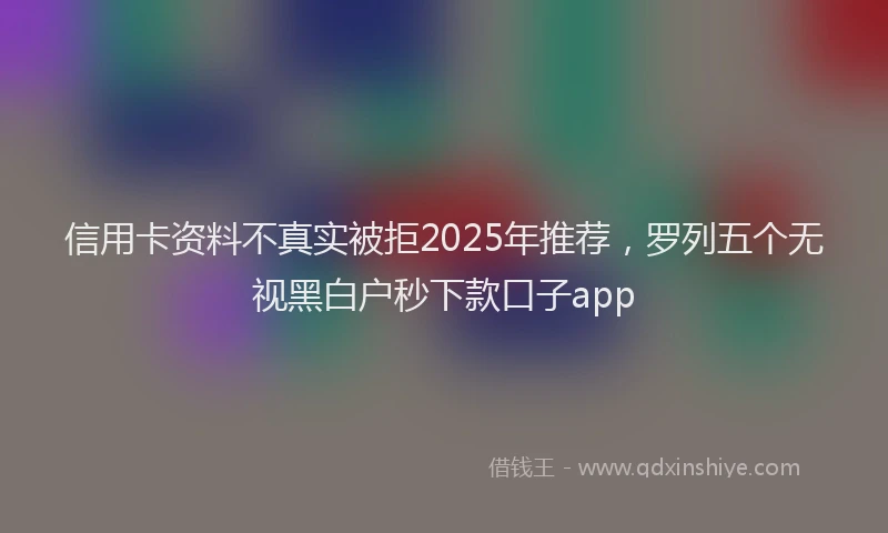 信用卡资料不真实被拒2025年推荐，罗列五个无视黑白户秒下款口子app