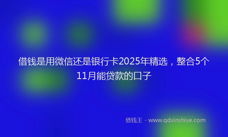 借钱是用微信还是银行卡2025年精选，整合5个11月能贷款的口子