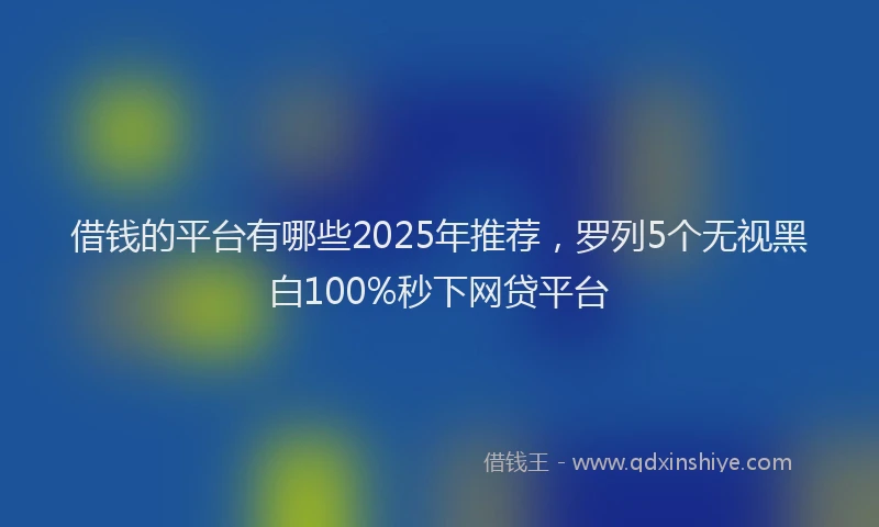 借钱的平台有哪些2025年推荐，罗列5个无视黑白100%秒下网贷平台