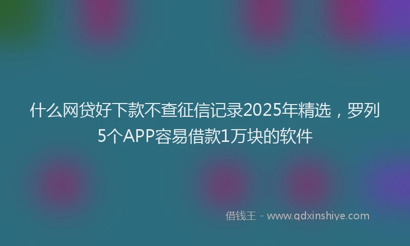 什么网贷好下款不查征信记录2025年精选，罗列5个APP容易借款1万块的软件